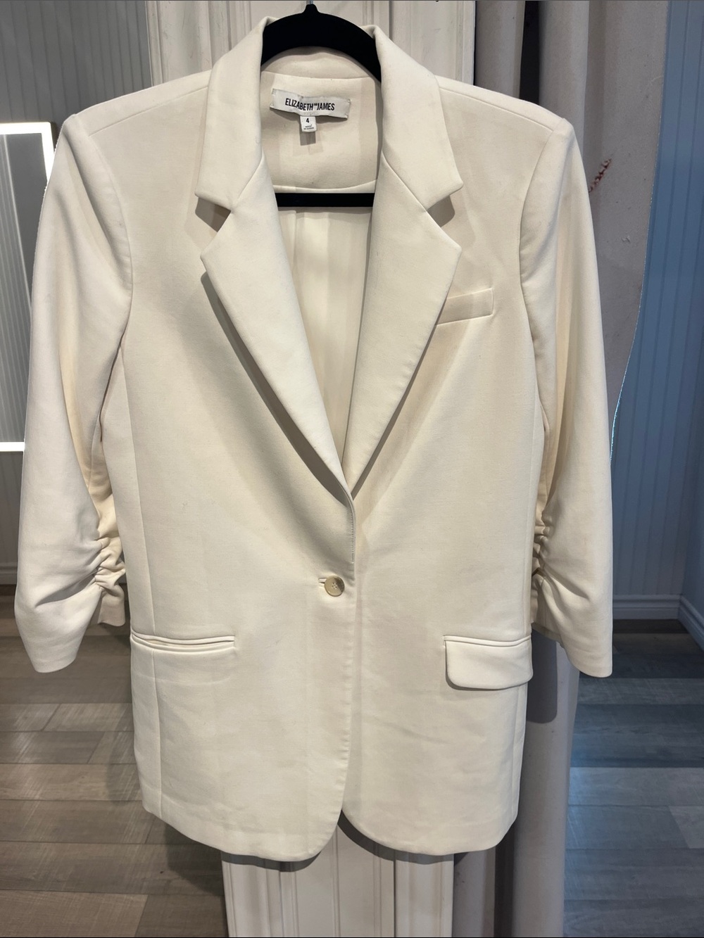 Elizabeth and James Off-White Single-Button Blazer